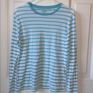 Teal / white striped Ralph Lauren Polo shirt
